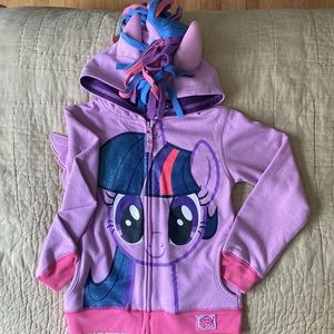 My Little Pony Girls Twilight Sparkle Purple/Muti zip up hoodie Size 6